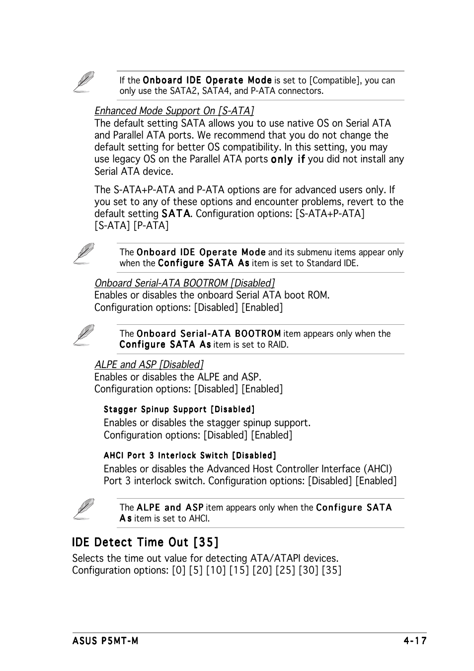 Ide detect time out [35 | Asus Motherboard P5MT-M User Manual | Page 77 / 150