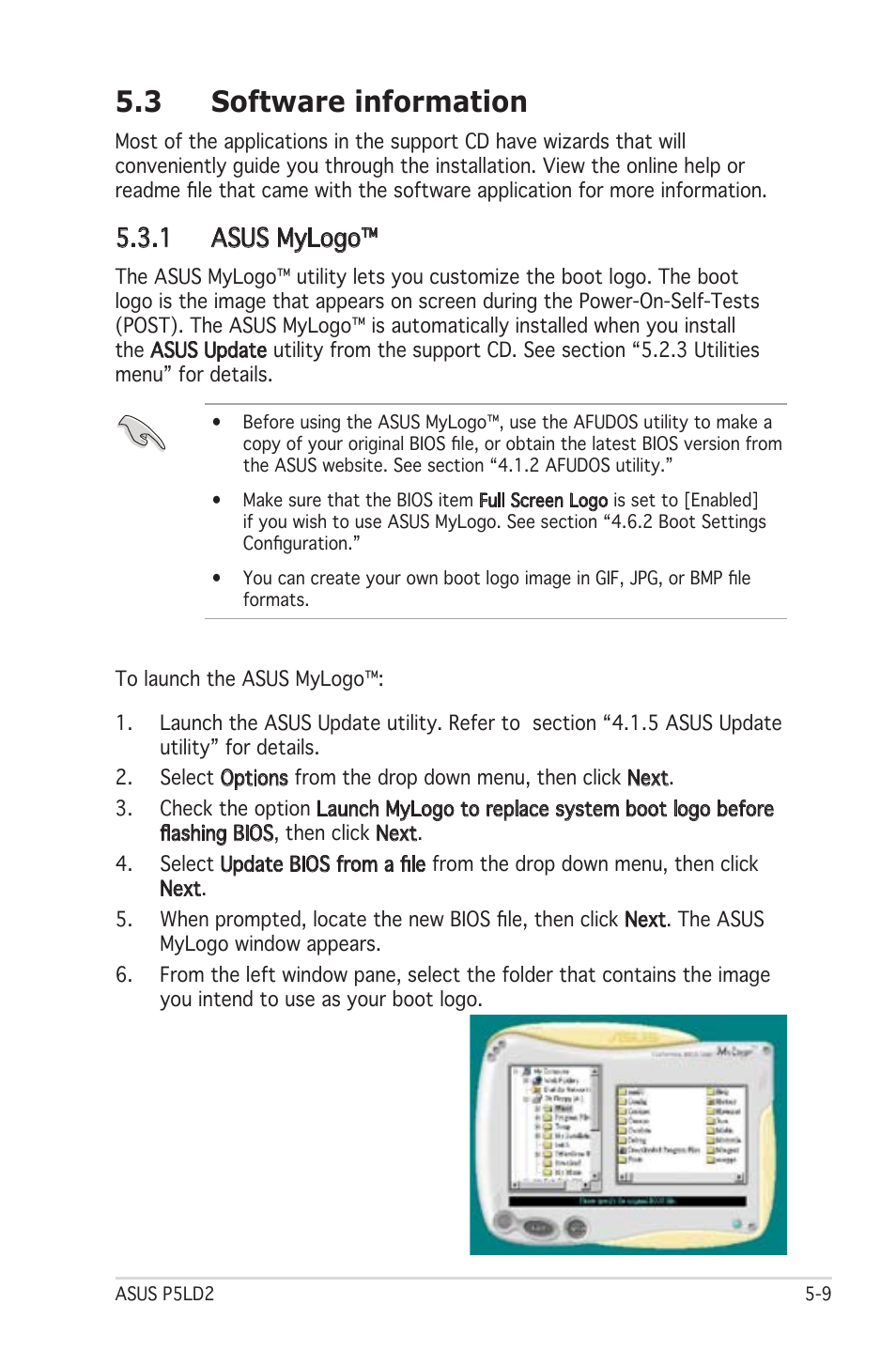 3 software information, 1 asus mylogo | Asus Motherboard P5LD2 User Manual | Page 115 / 142