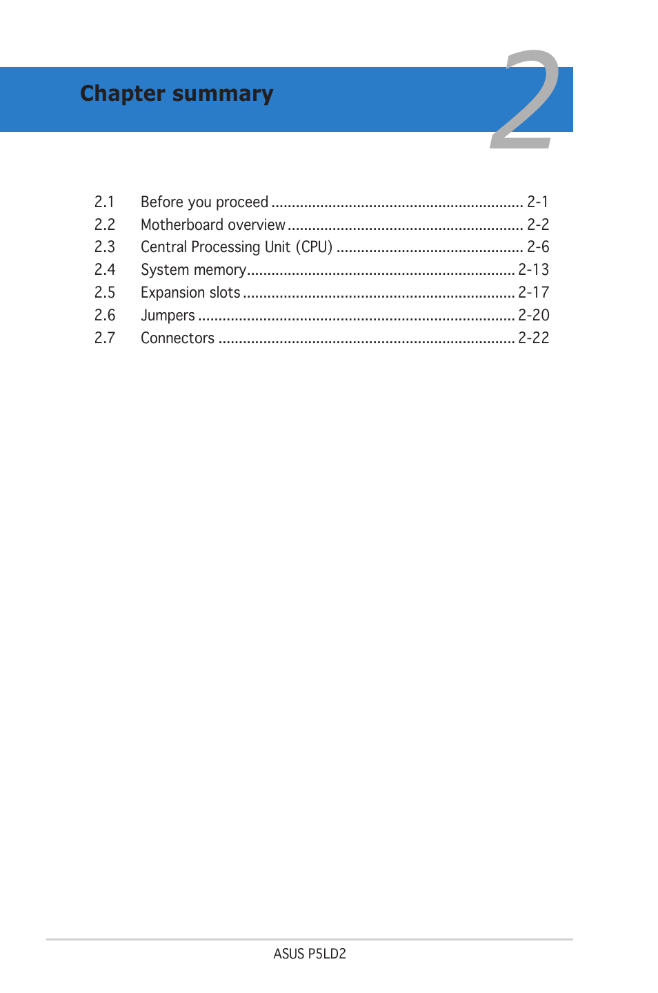 Asus Motherboard P5LD2 User Manual | Page 22 / 142