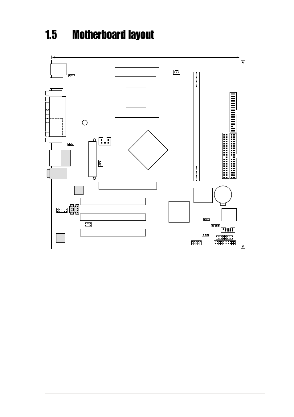 5motherboard layout, Nvidia, Asus a7n8x-vm motherboard user manual 1-7 | Socket 462, 5cm (9.64in), Nforce2 igp | Asus A7N8X-VM User Manual | Page 17 / 64