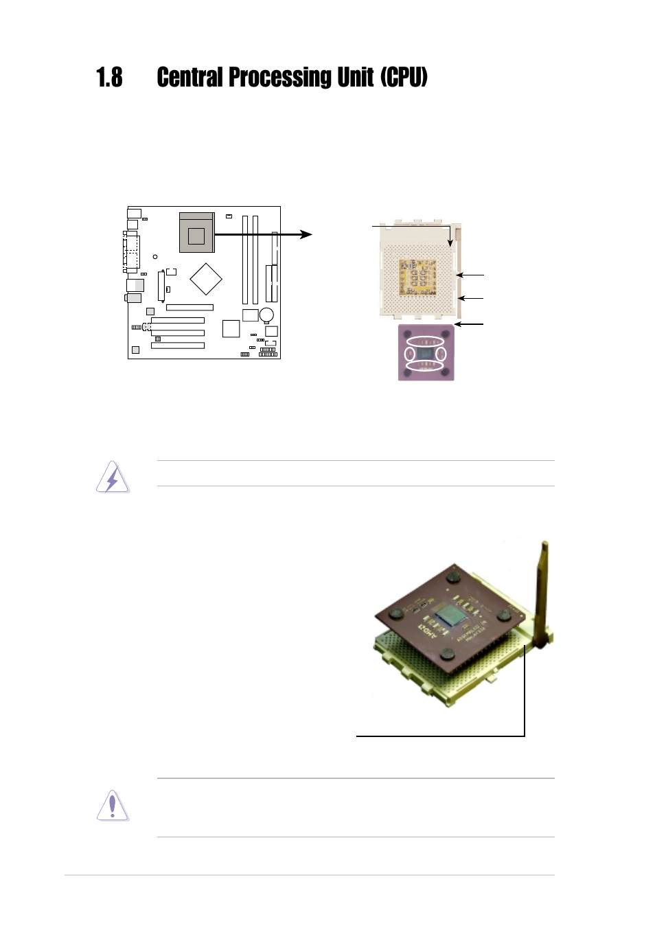 8 central processing unit (cpu), 2 installing the cpu | Asus A7N8X-VM User Manual | Page 20 / 64