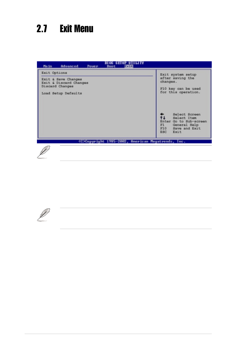 7 exit menu | Asus A7N8X-VM User Manual | Page 54 / 64