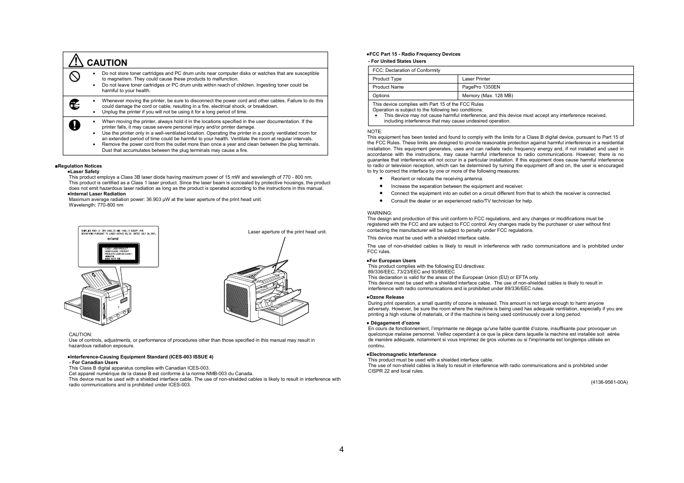 Caution | Konica Minolta PagePro 1350EN User Manual | Page 3 / 40
