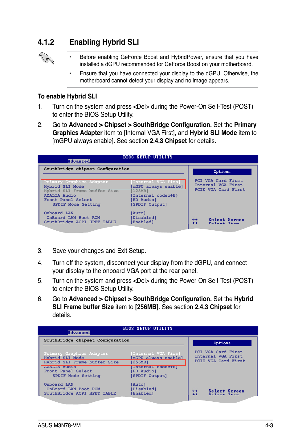 2 enabling hybrid sli | Asus M3N78-VM User Manual | Page 105 / 106