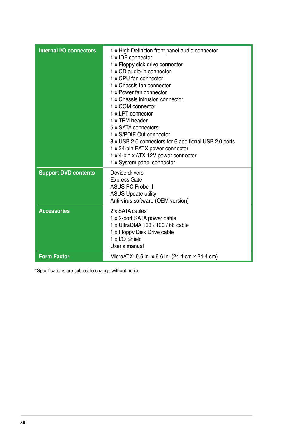 Asus M3N78-VM User Manual | Page 12 / 106