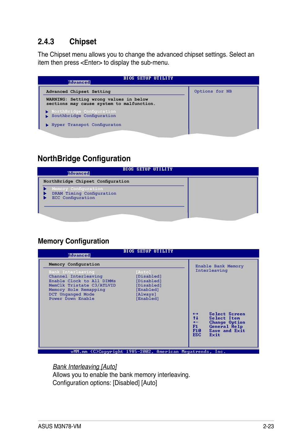 3 chipset, Northbridge configuration 2.4.3 chipset | Asus M3N78-VM User Manual | Page 71 / 106