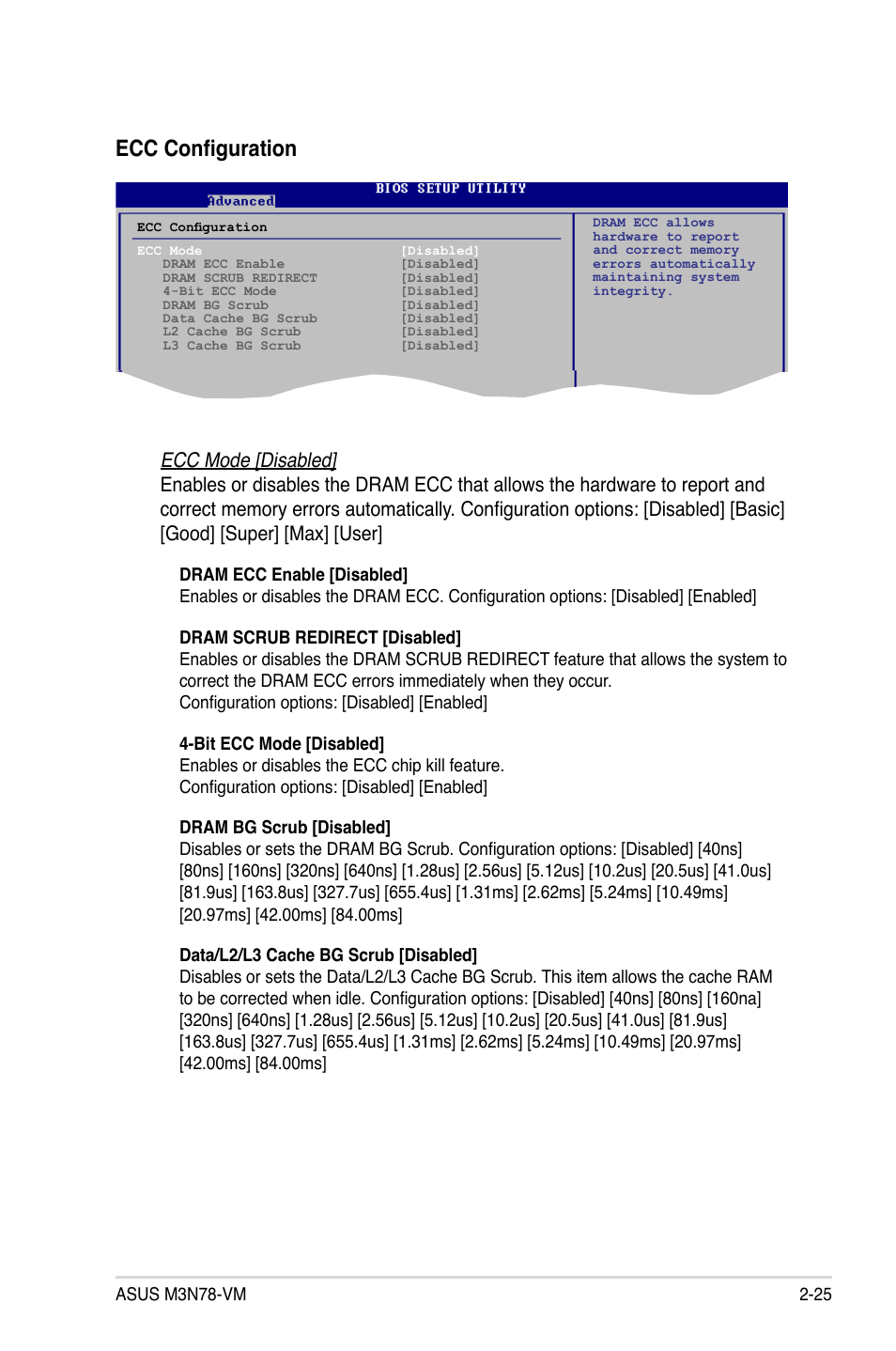 Ecc configuration | Asus M3N78-VM User Manual | Page 73 / 106