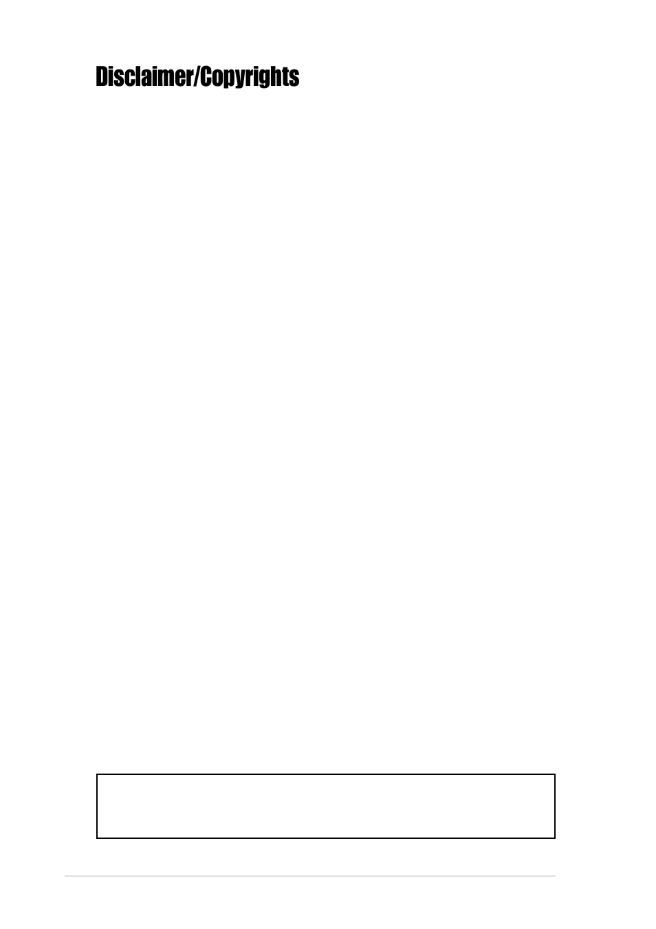 Disclaimer/copyrights | Asus 5U Tower Chassis Kit AK34 User Manual | Page 2 / 42