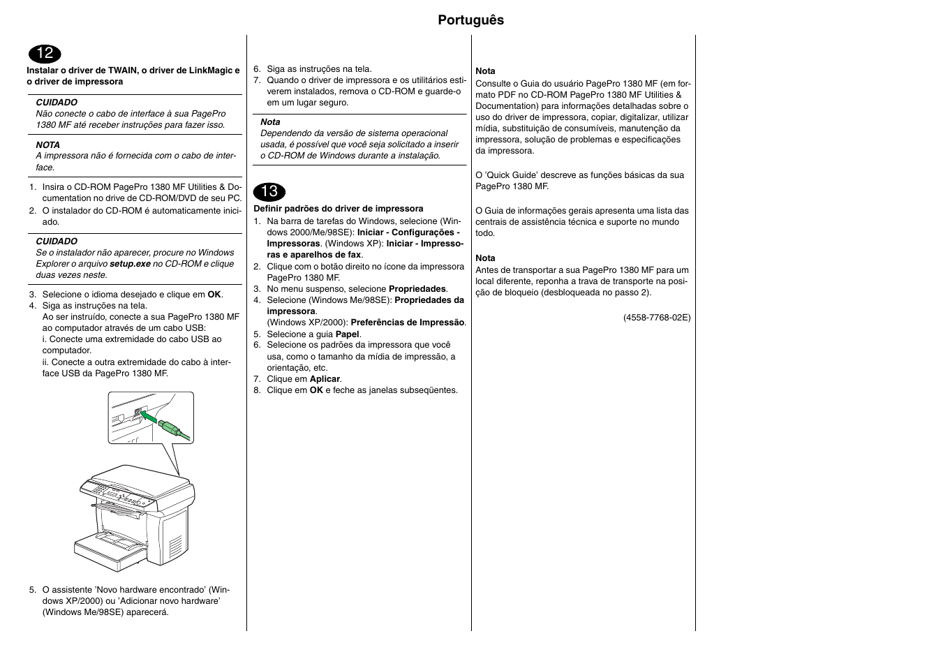 Português | Konica Minolta PagePro 1380MF User Manual | Page 10 / 28