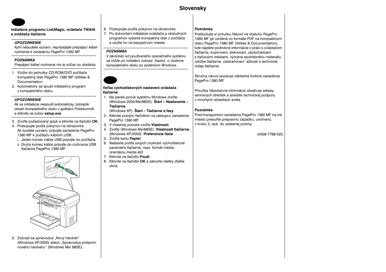 Slovensky | Konica Minolta PagePro 1380MF User Manual | Page 14 / 28