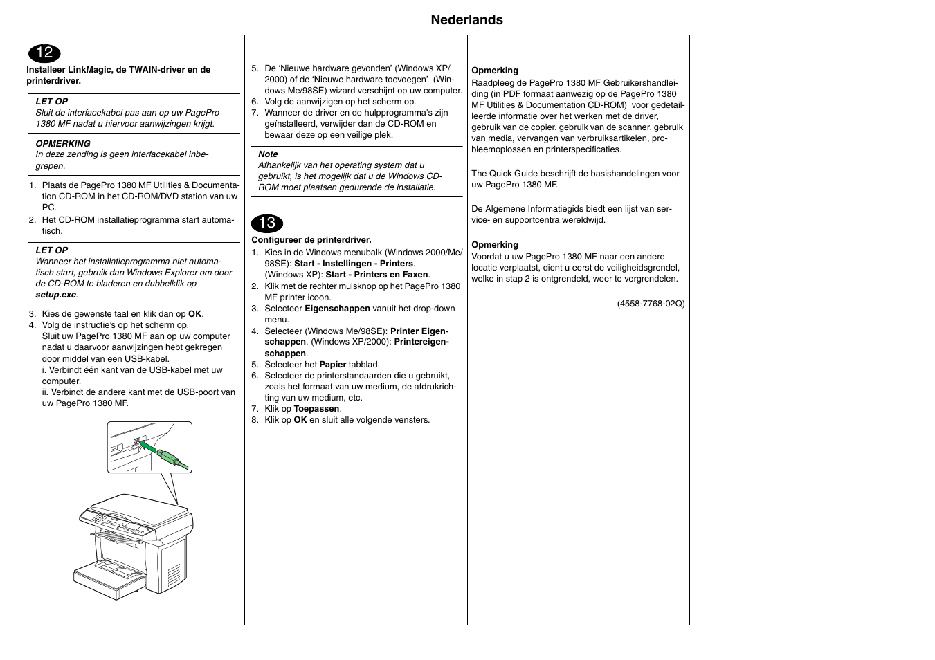 Nederlands | Konica Minolta PagePro 1380MF User Manual | Page 16 / 28