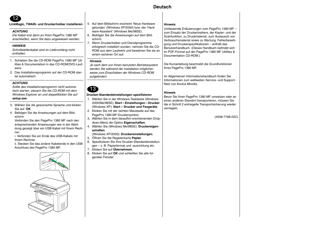 Deutsch | Konica Minolta PagePro 1380MF User Manual | Page 7 / 28