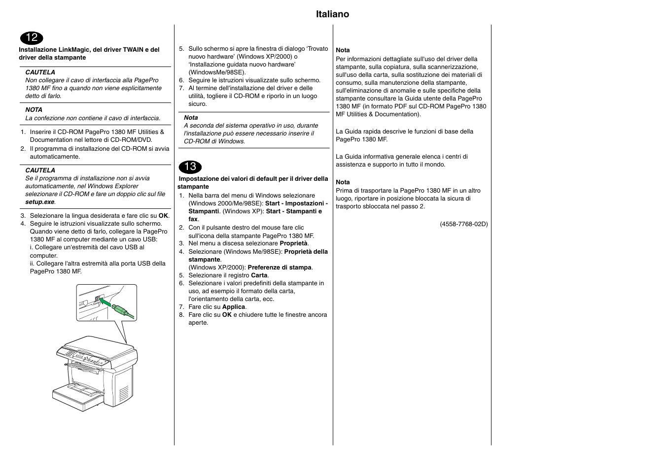 Italiano | Konica Minolta PagePro 1380MF User Manual | Page 8 / 28