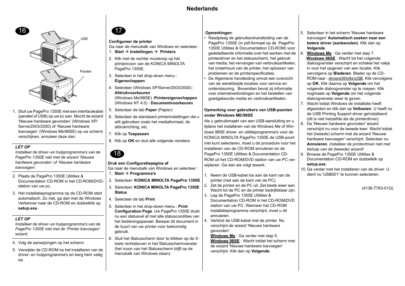 Nederlands | Konica Minolta PagePro 1350E User Manual | Page 15 / 24