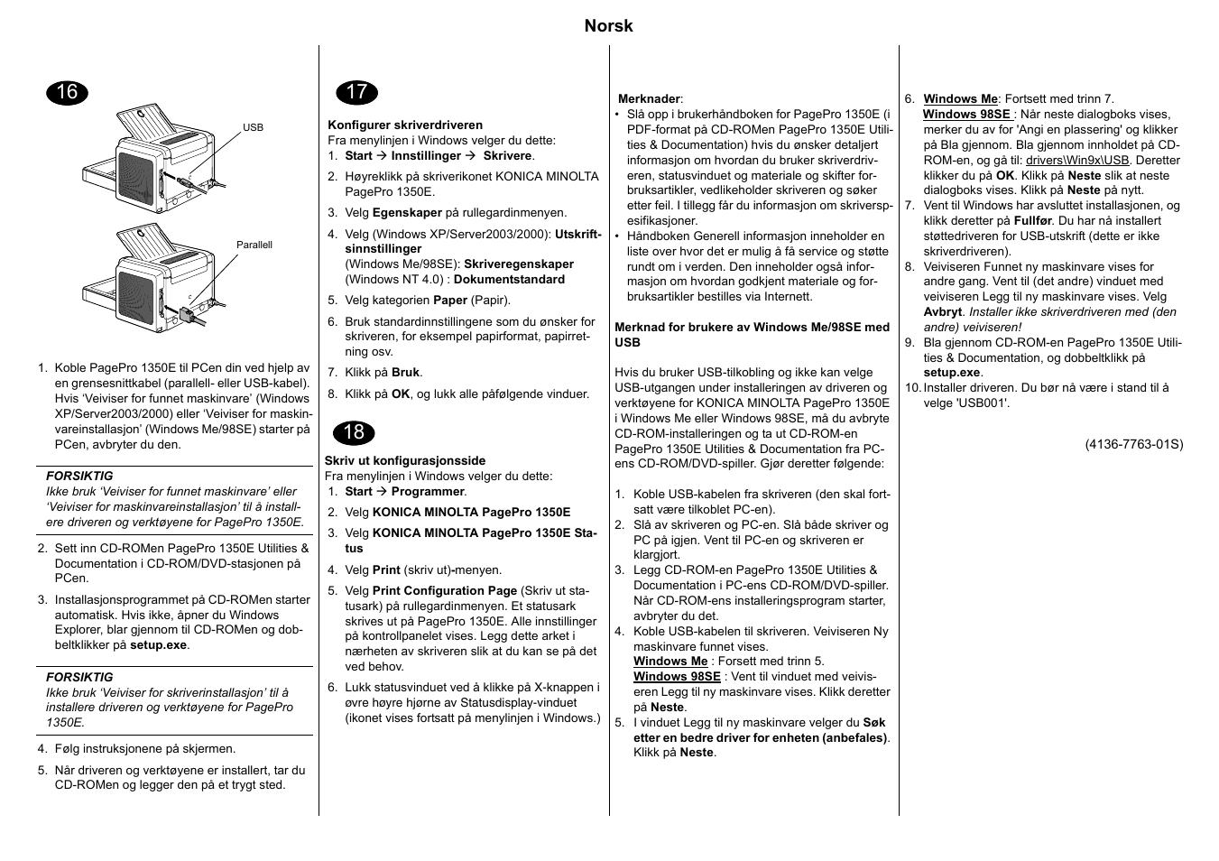 Norsk | Konica Minolta PagePro 1350E User Manual | Page 19 / 24
