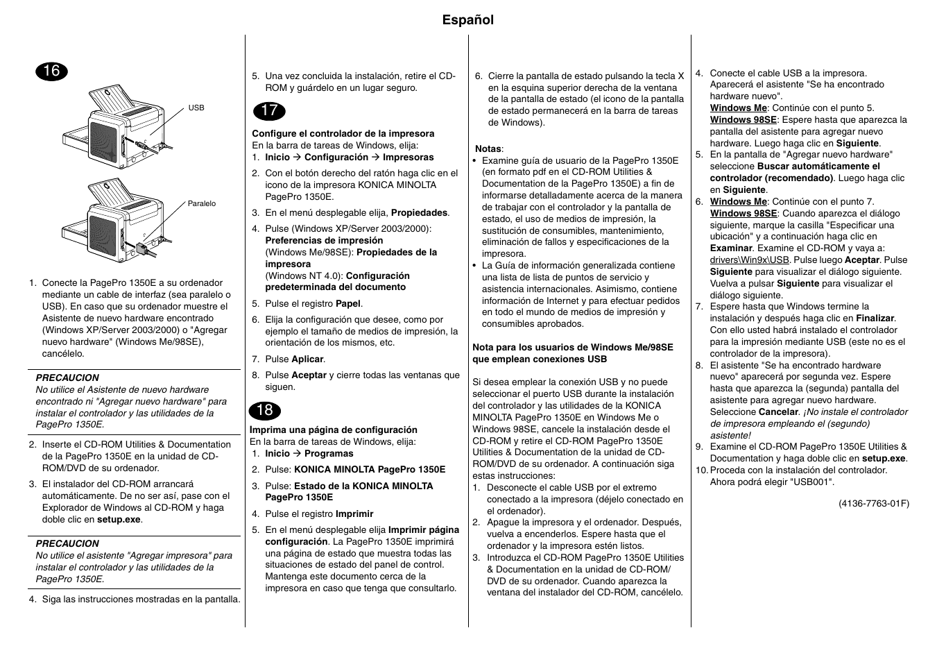 Español | Konica Minolta PagePro 1350E User Manual | Page 8 / 24