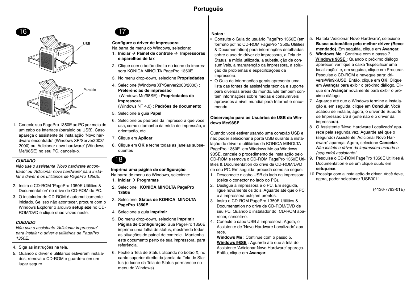 Português | Konica Minolta PagePro 1350E User Manual | Page 9 / 24