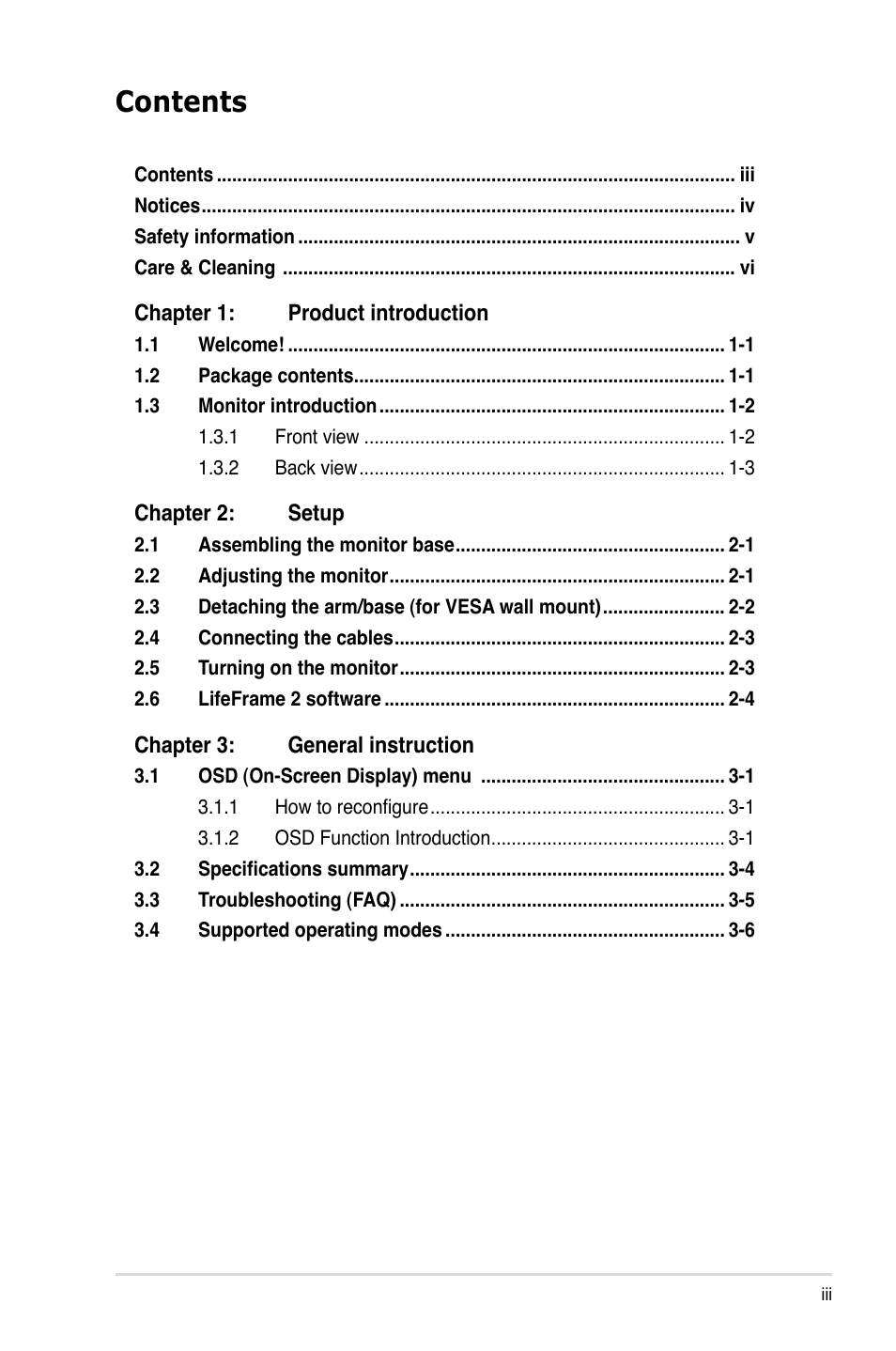 Asus VK191 User Manual | Page 3 / 22