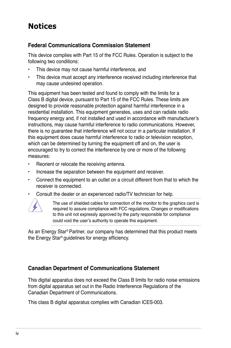 Notices | Asus VK191 User Manual | Page 4 / 22