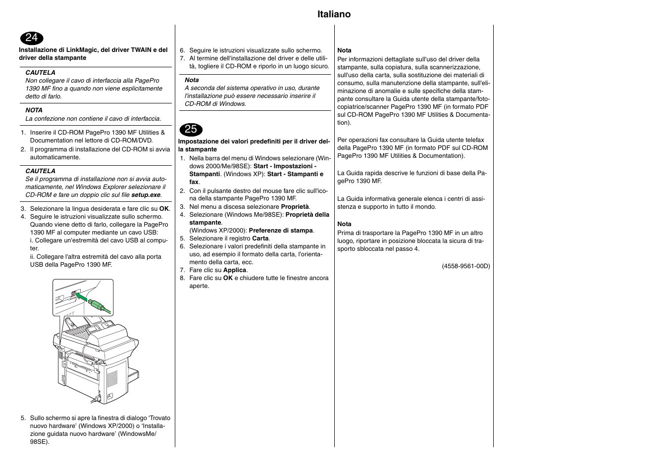Italiano | Konica Minolta PagePro 1390MF User Manual | Page 10 / 28