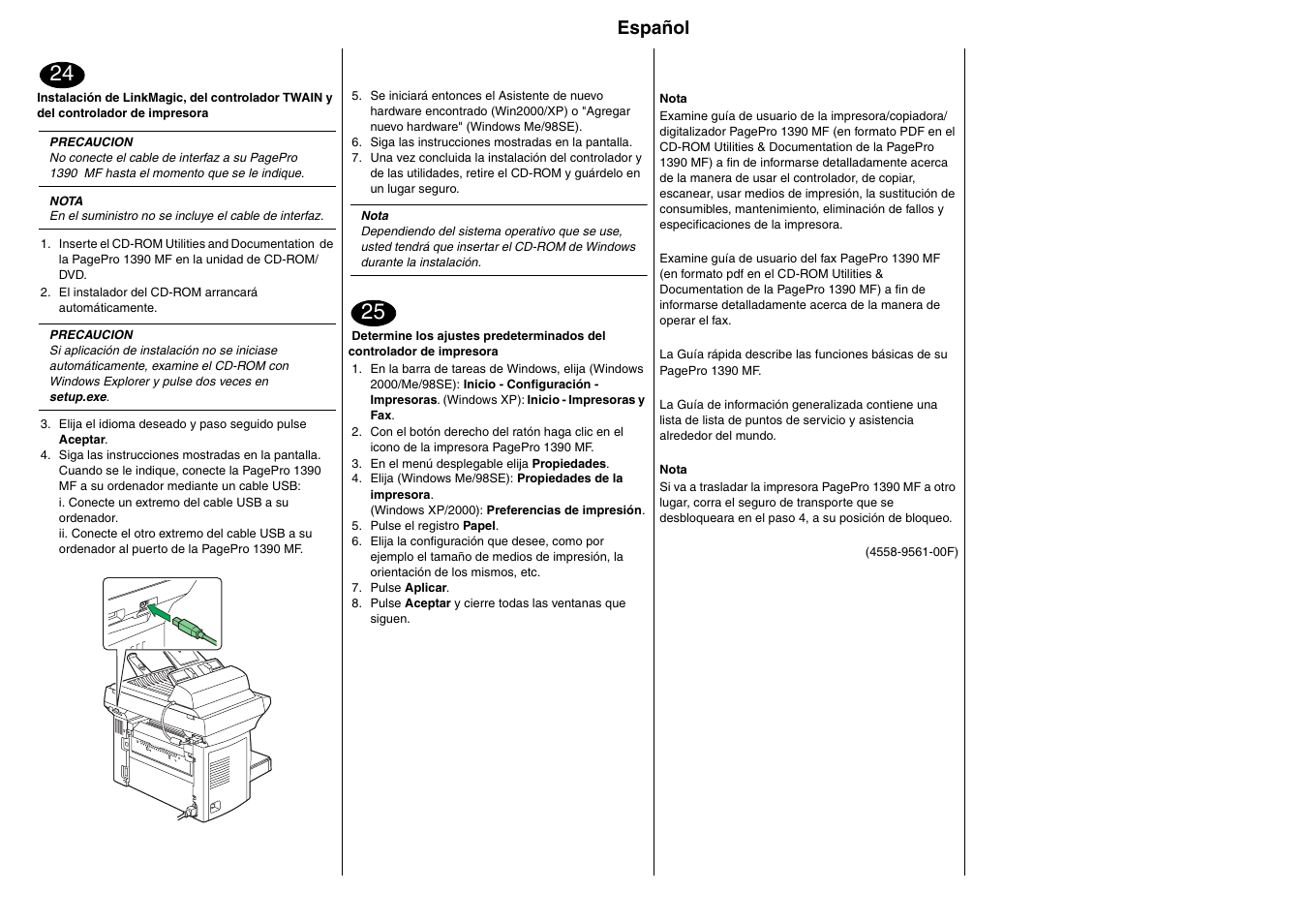 Español | Konica Minolta PagePro 1390MF User Manual | Page 11 / 28