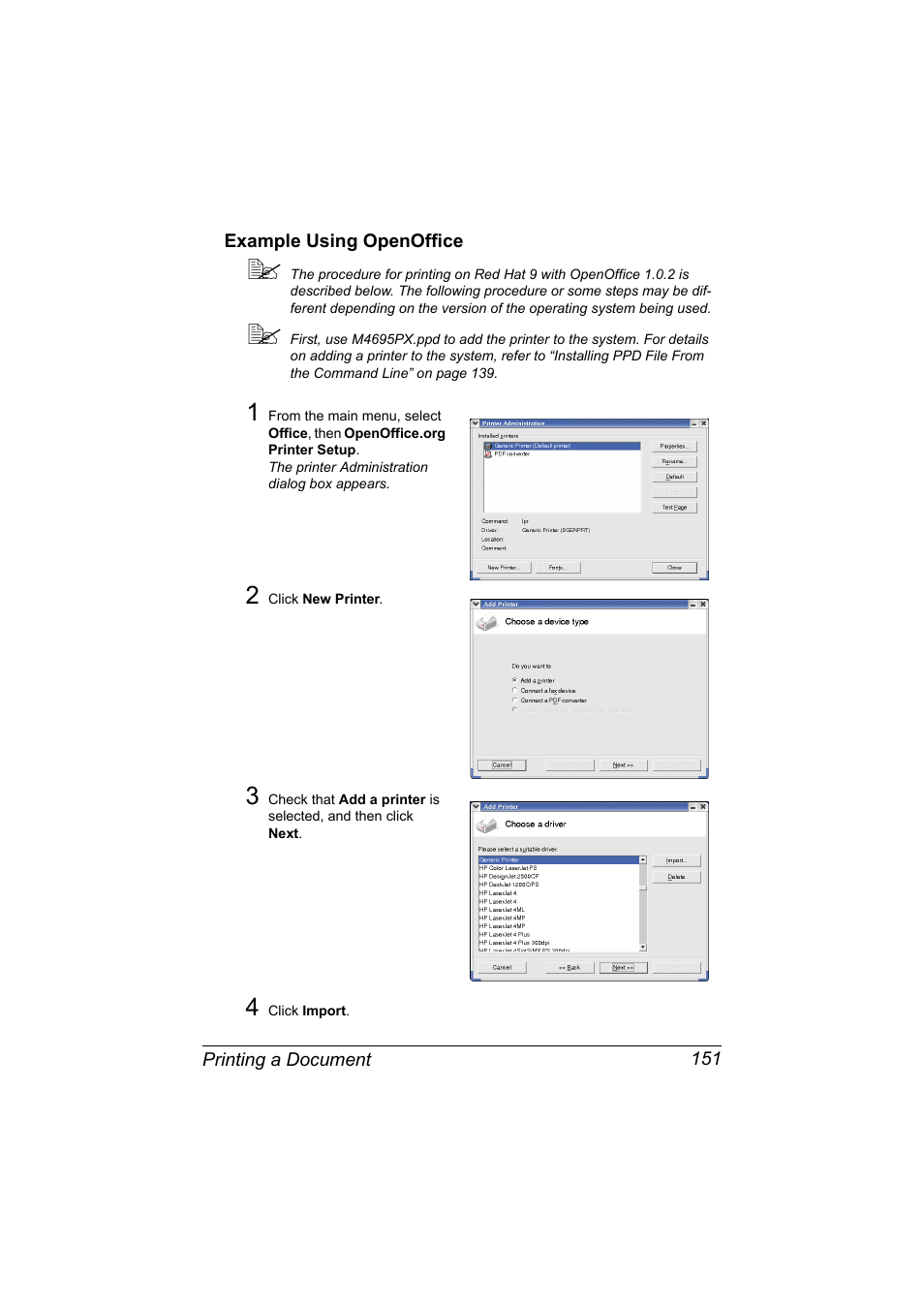 Example using openoffice, Example using openoffice 151 | Konica Minolta MAGICOLOR 4695MF User Manual | Page 175 / 546