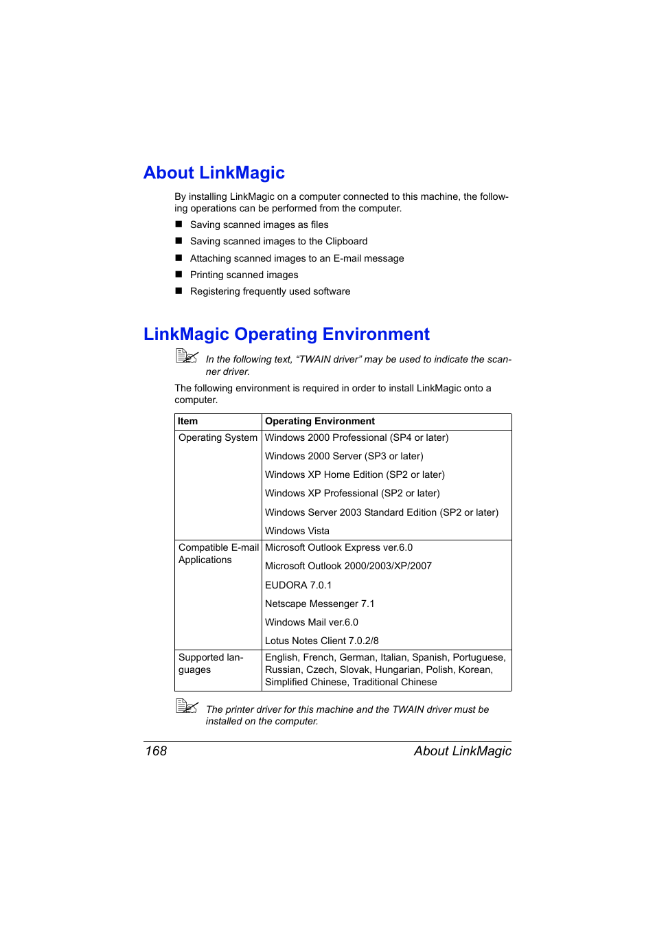 About linkmagic, Linkmagic operating environment | Konica Minolta MAGICOLOR 4695MF User Manual | Page 192 / 546