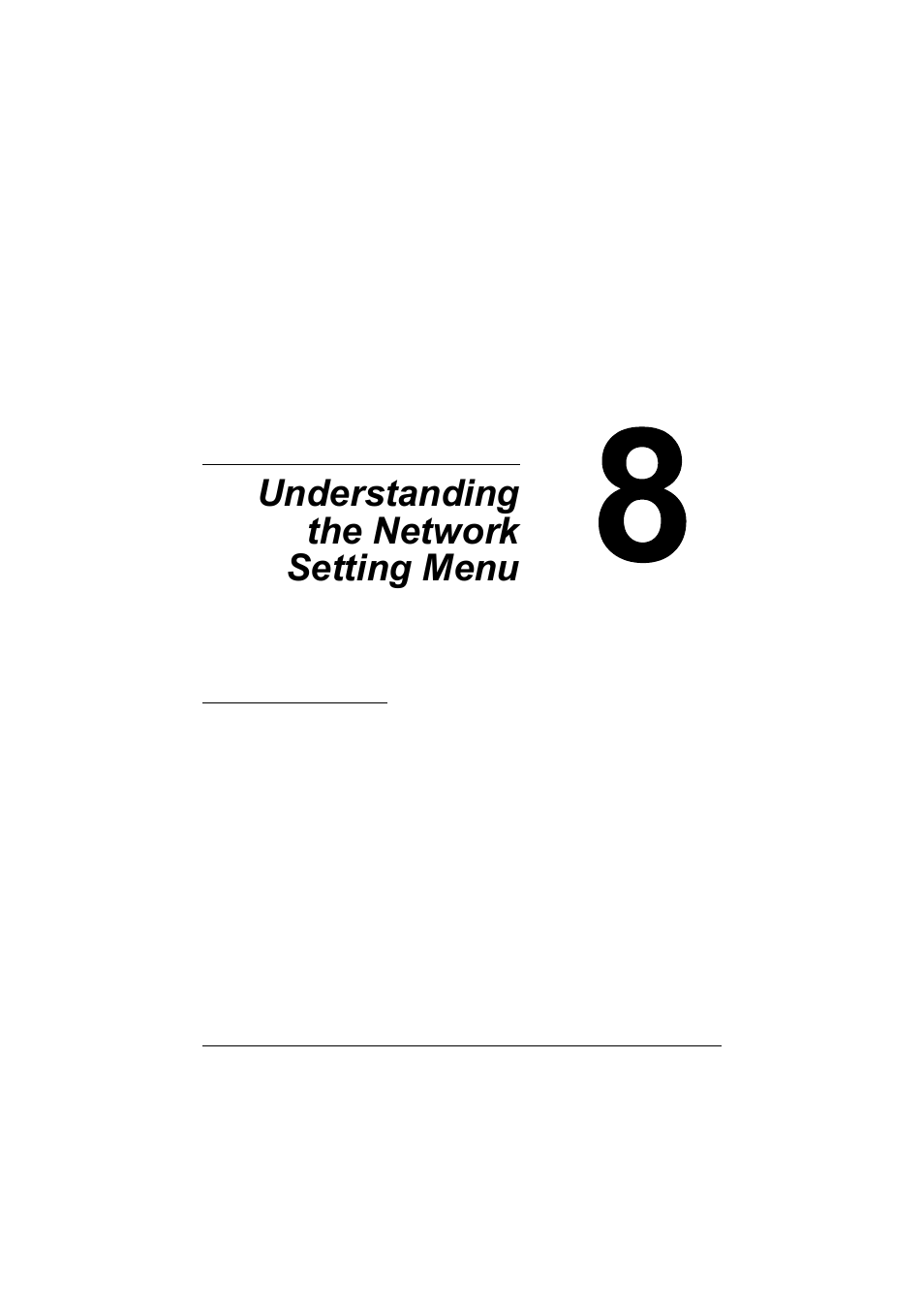 Ch.8 understanding the network setting menu, 8 understanding the network setting menu | Konica Minolta MAGICOLOR 4695MF User Manual | Page 251 / 546