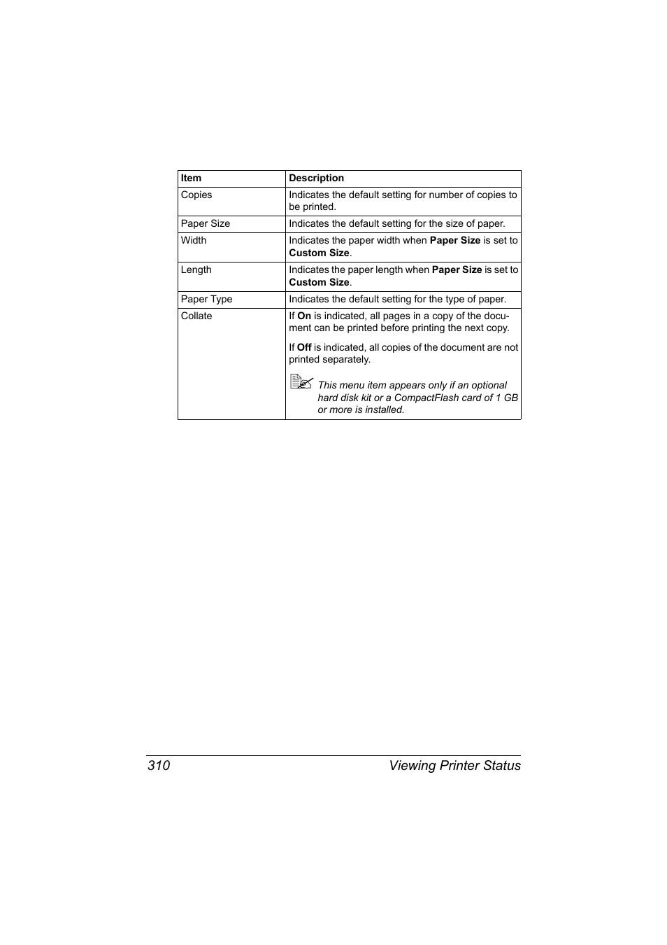 Viewing printer status 310 | Konica Minolta MAGICOLOR 4695MF User Manual | Page 334 / 546