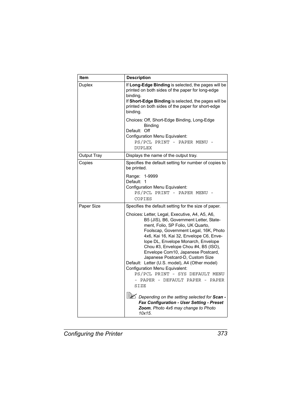 Configuring the printer 373 | Konica Minolta MAGICOLOR 4695MF User Manual | Page 397 / 546