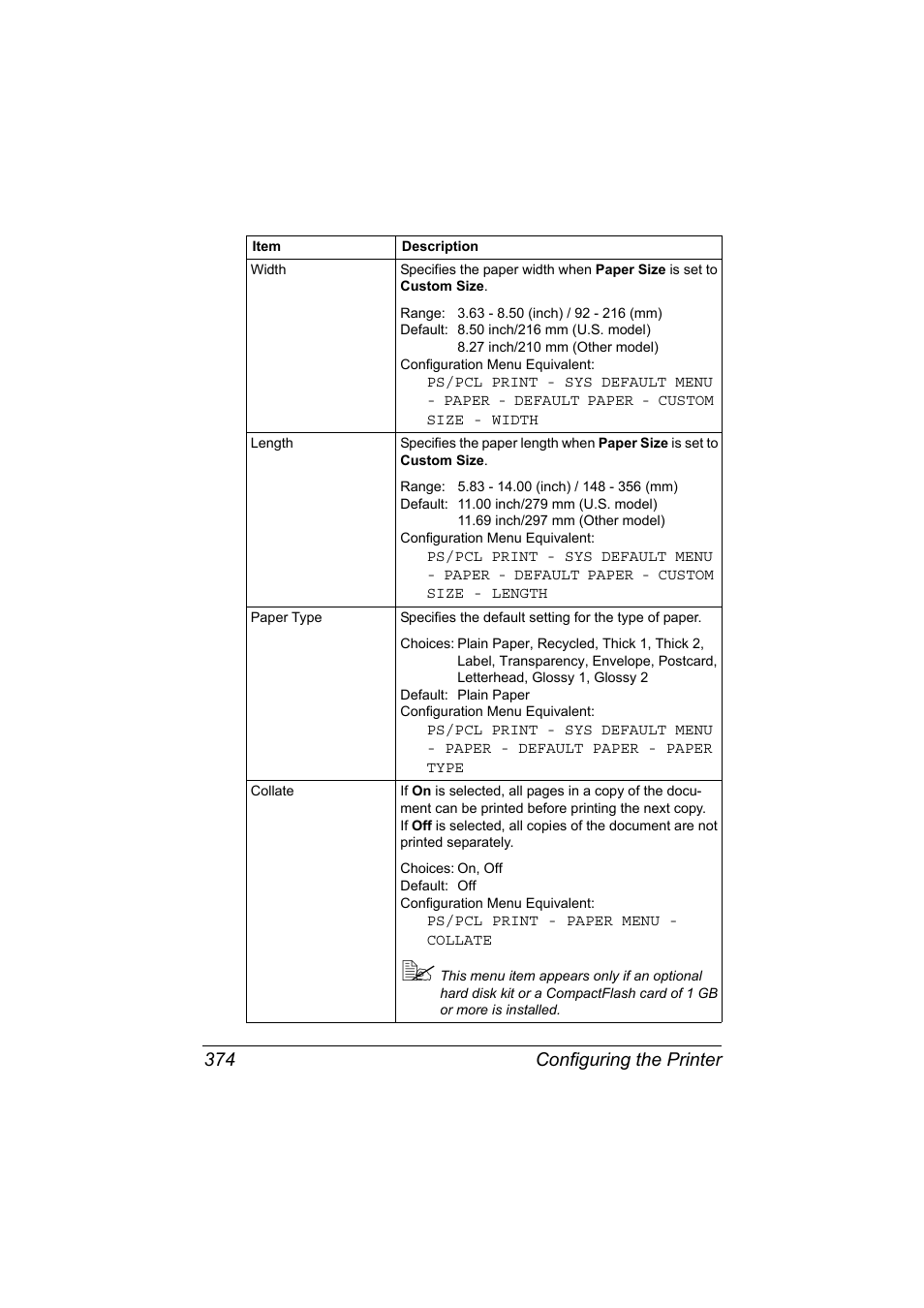 Configuring the printer 374 | Konica Minolta MAGICOLOR 4695MF User Manual | Page 398 / 546