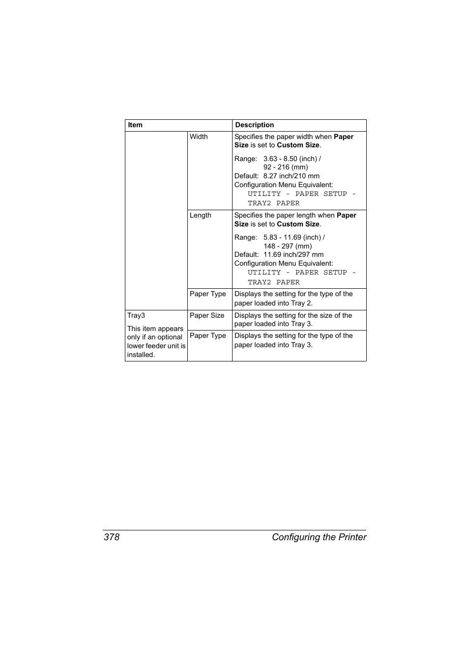 Configuring the printer 378 | Konica Minolta MAGICOLOR 4695MF User Manual | Page 402 / 546