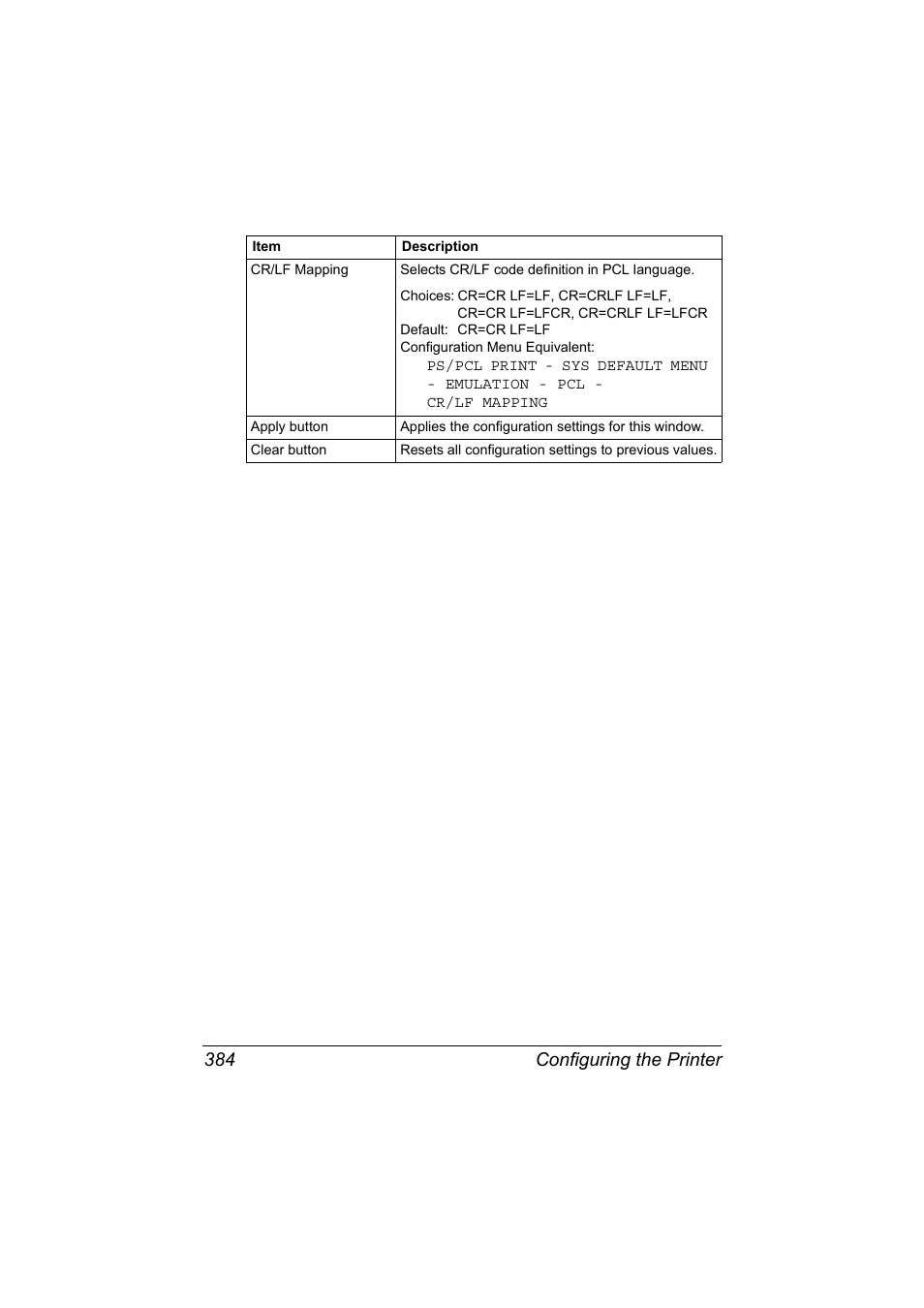 Configuring the printer 384 | Konica Minolta MAGICOLOR 4695MF User Manual | Page 408 / 546