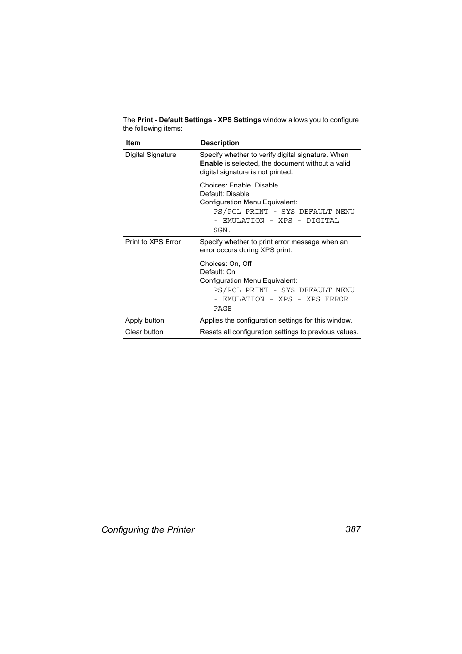 Configuring the printer 387 | Konica Minolta MAGICOLOR 4695MF User Manual | Page 411 / 546