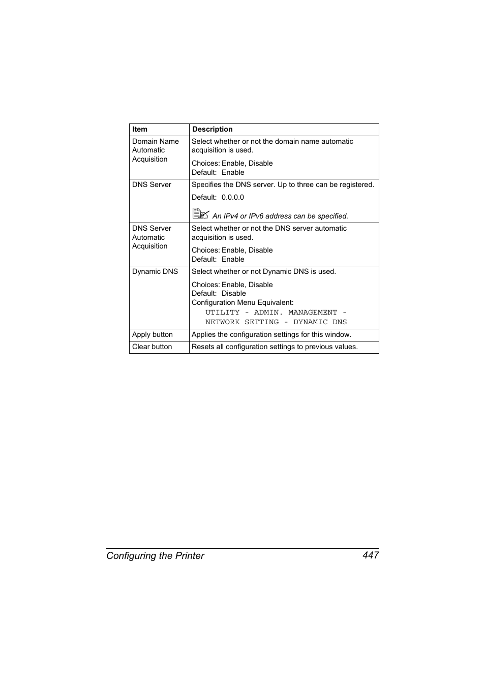 Configuring the printer 447 | Konica Minolta MAGICOLOR 4695MF User Manual | Page 471 / 546