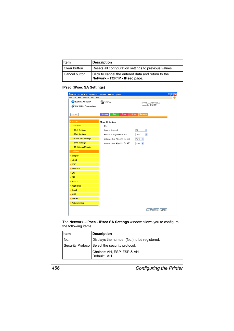 Configuring the printer 456 | Konica Minolta MAGICOLOR 4695MF User Manual | Page 480 / 546