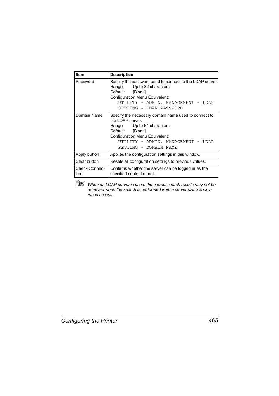 Configuring the printer 465 | Konica Minolta MAGICOLOR 4695MF User Manual | Page 489 / 546