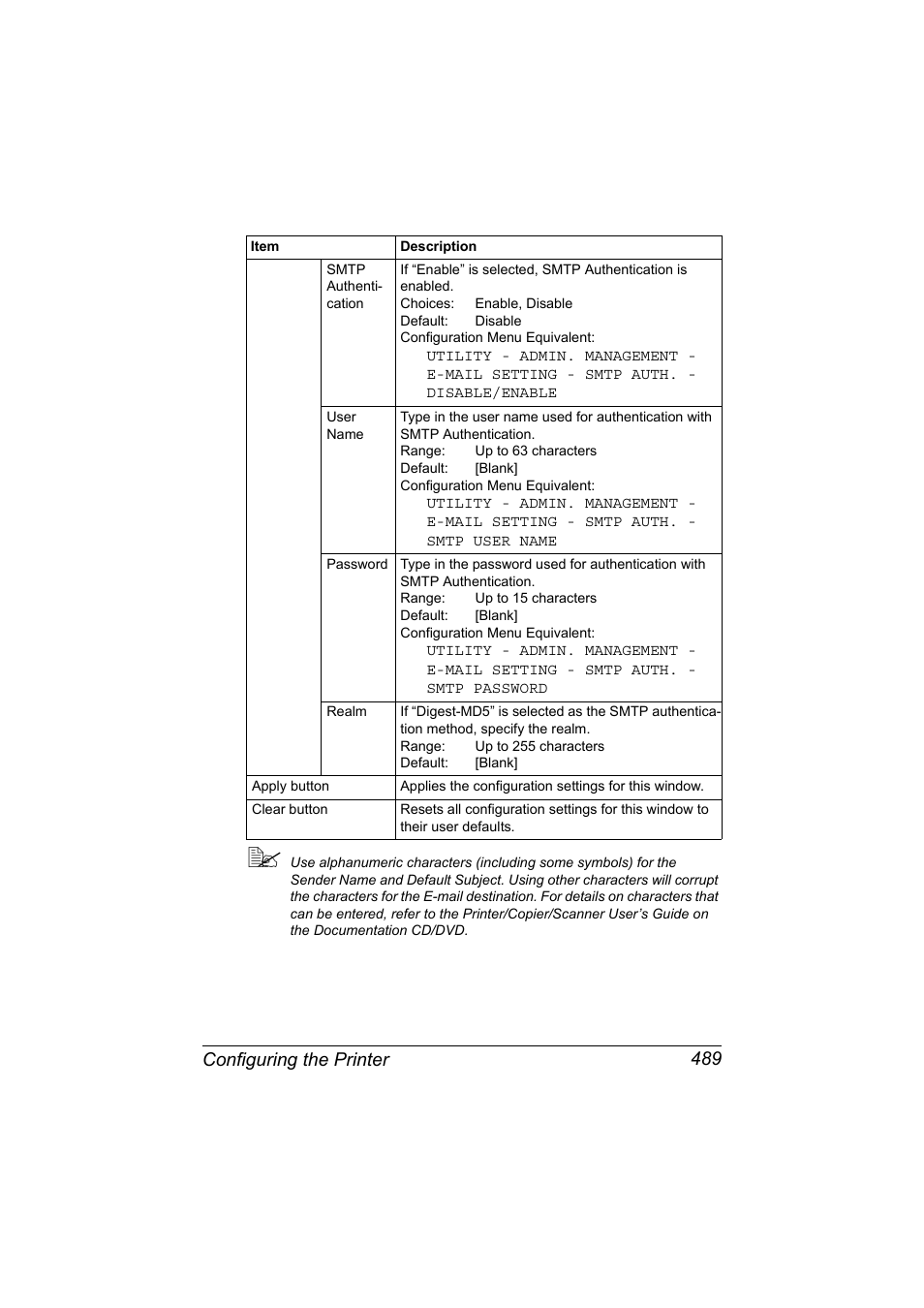 Configuring the printer 489 | Konica Minolta MAGICOLOR 4695MF User Manual | Page 513 / 546