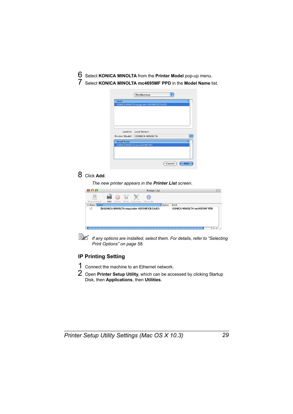 Ip printing setting, Ip printing setting 29 | Konica Minolta MAGICOLOR 4695MF User Manual | Page 53 / 546