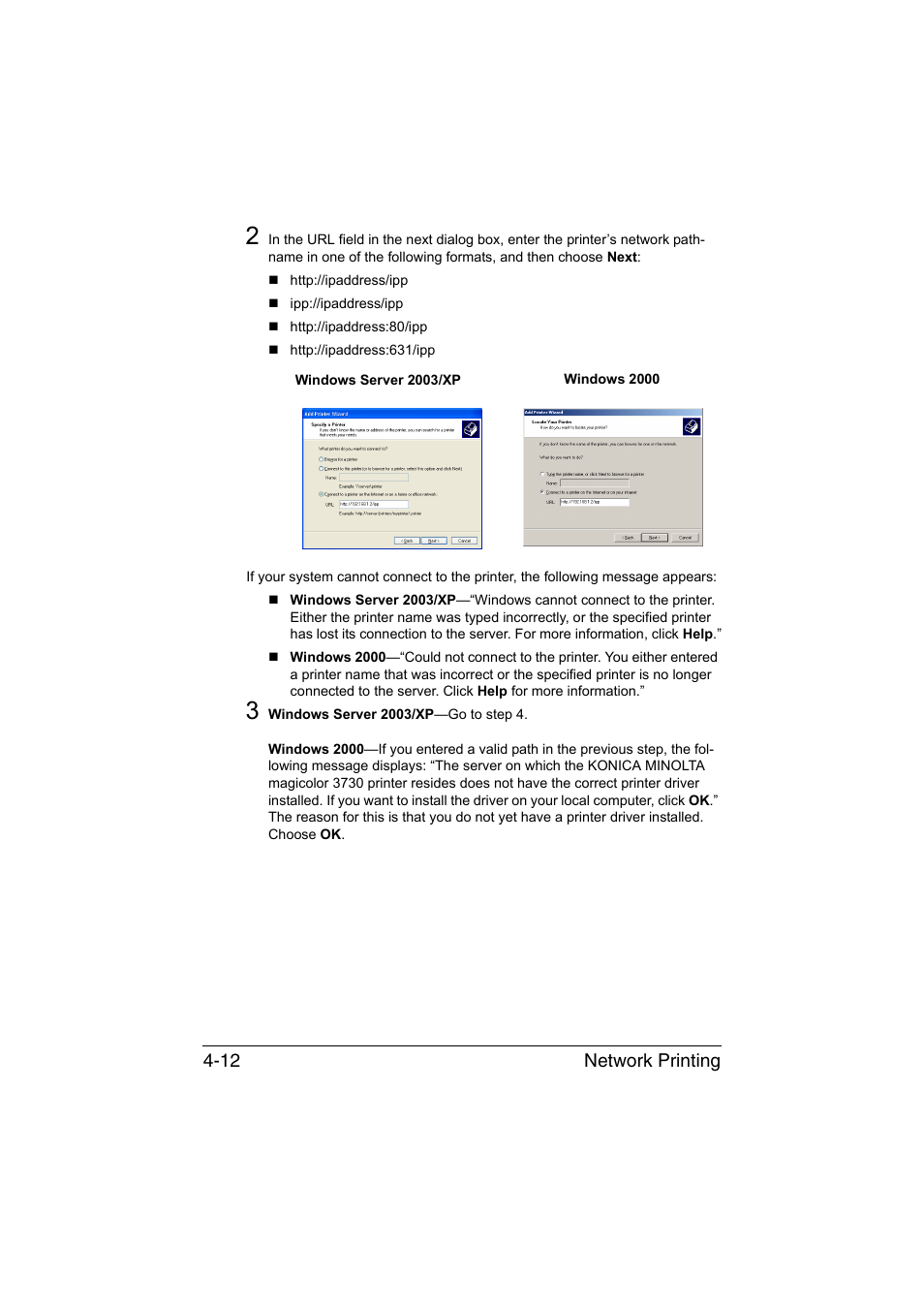 Network printing 4-12 | Konica Minolta magicolor 3730DN User Manual | Page 129 / 187