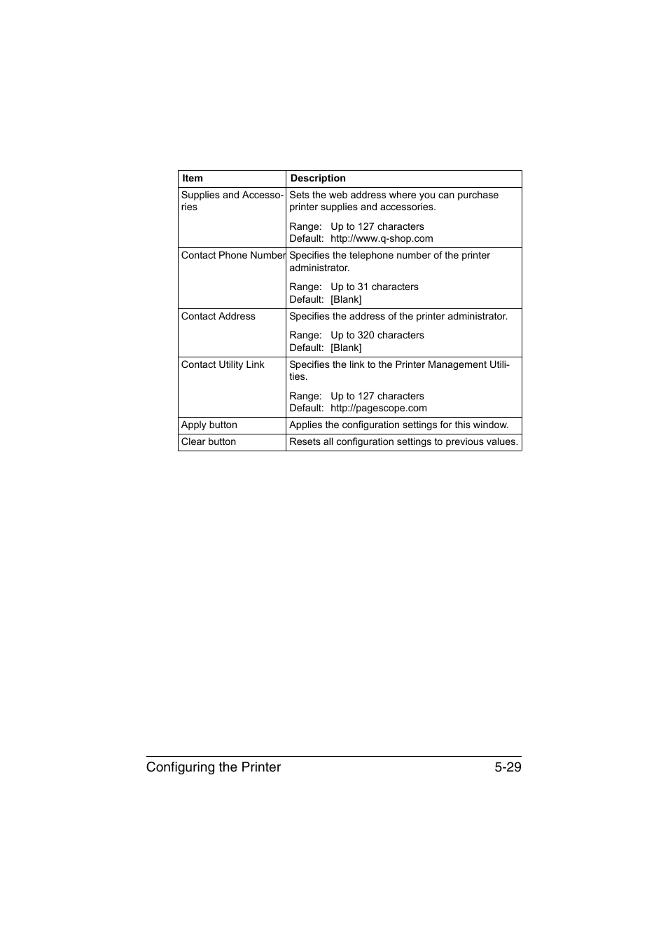 Configuring the printer 5-29 | Konica Minolta magicolor 3730DN User Manual | Page 166 / 187