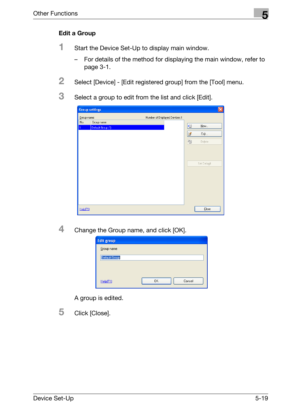 Edit a group -19 | Konica Minolta Copy Protection Utility User Manual | Page 55 / 67
