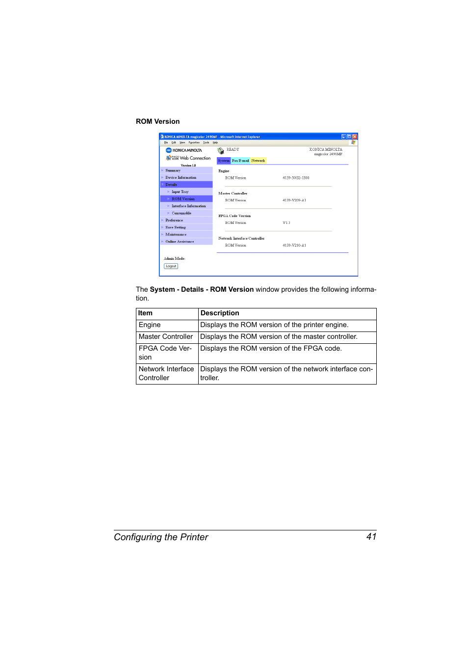 Configuring the printer 41 | Konica Minolta Magicolor 2490MF User Manual | Page 49 / 90