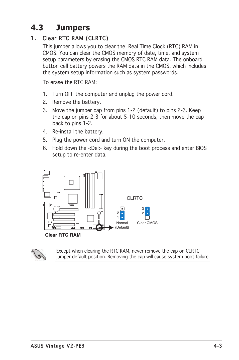 3 jumpers | Asus V2-PE3 User Manual | Page 53 / 85