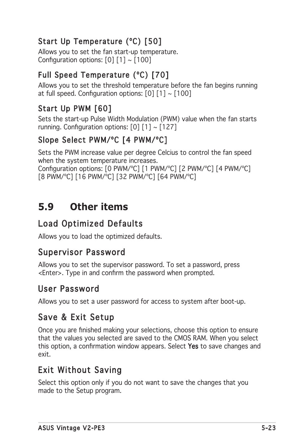 9 other items | Asus V2-PE3 User Manual | Page 85 / 85