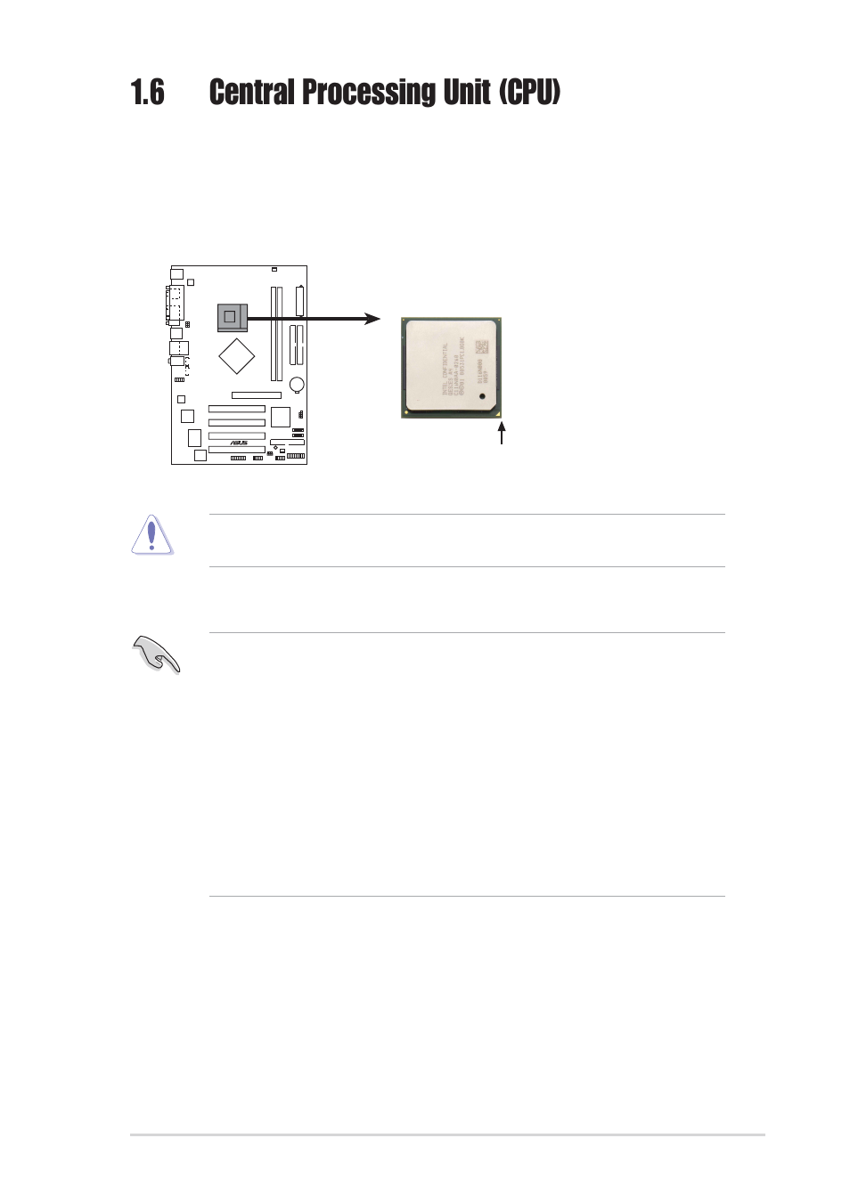 6 central processing unit (cpu), 1 overview, Hyper-threading technology | Asus P4P800S-X User Manual | Page 17 / 70