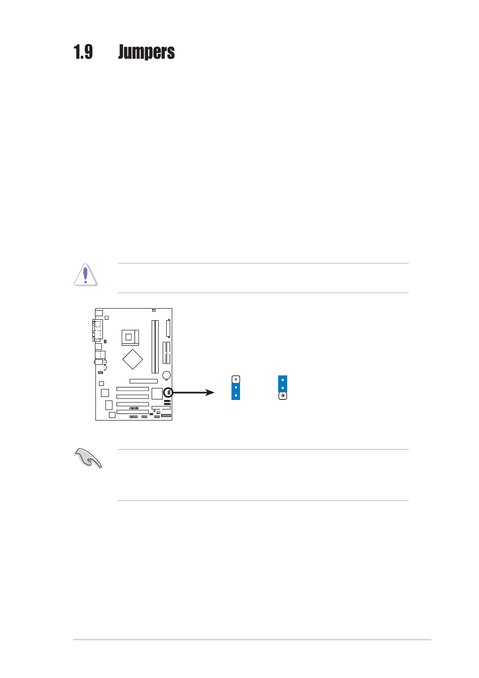 9 jumpers | Asus P4P800S-X User Manual | Page 25 / 70