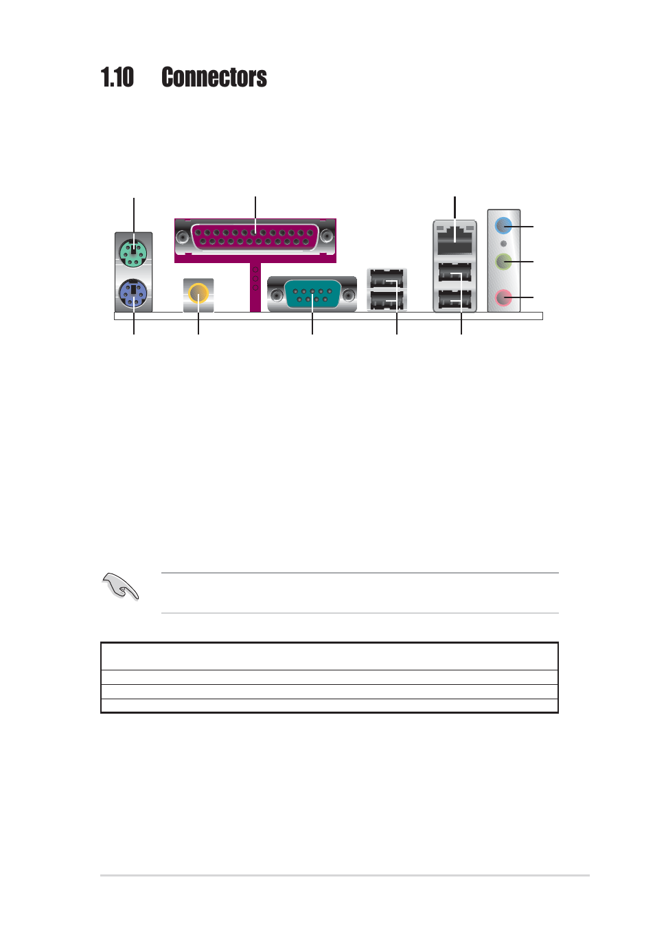 10 connectors, 1 rear panel connectors | Asus P4P800S-X User Manual | Page 27 / 70