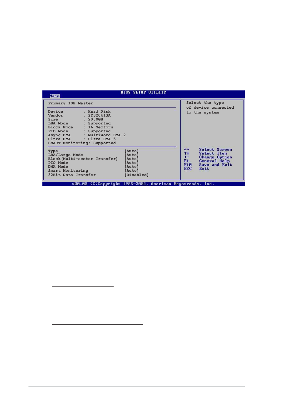 12 chapter 2: bios information, Type [auto, Lba/large mode [auto | Block (multi-sector transfer) [auto | Asus P4P800S-X User Manual | Page 46 / 70