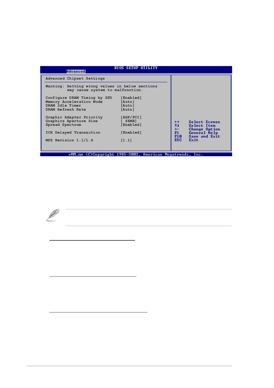 3 chipset, Configure dram timing by spd [enabled, 18 chapter 2: bios information | Dram cas# latency [2.5 clocks, Dram ras# precharge [4 clocks, Dram ras# to cas# delay [4 clocks | Asus P4P800S-X User Manual | Page 52 / 70